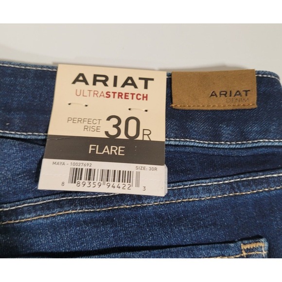 Ariat Ultra Stretch Denim Women's 30 R Perfect Rise Flare Western Jeans NWT - Picture 3 of 6